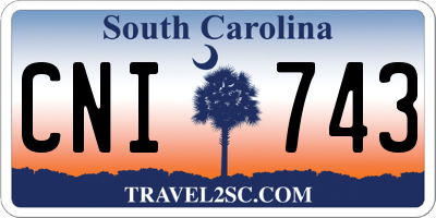 SC license plate CNI743