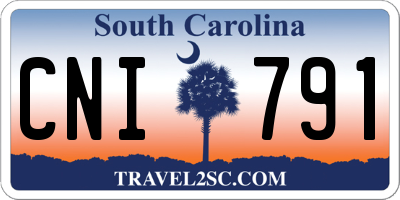 SC license plate CNI791