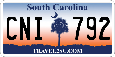 SC license plate CNI792