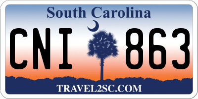 SC license plate CNI863