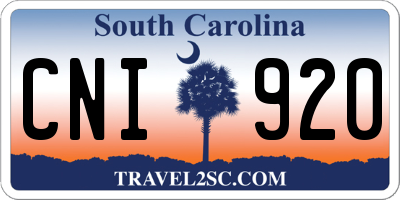 SC license plate CNI920