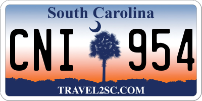 SC license plate CNI954