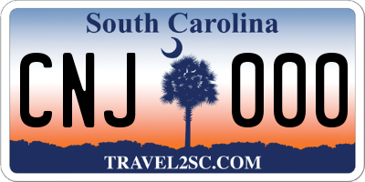 SC license plate CNJ000