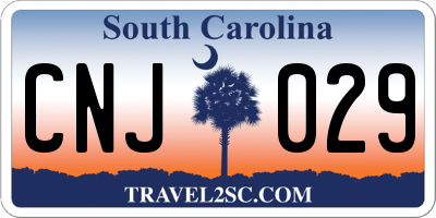 SC license plate CNJ029