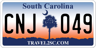 SC license plate CNJ049