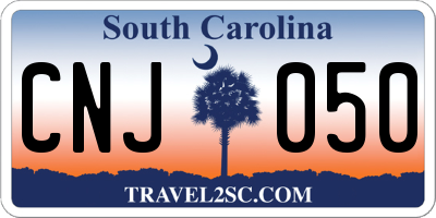 SC license plate CNJ050