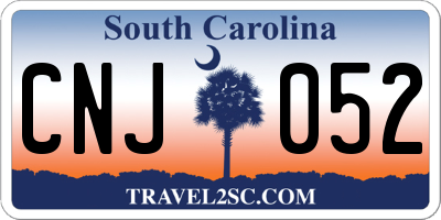 SC license plate CNJ052
