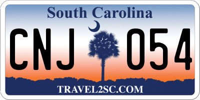 SC license plate CNJ054