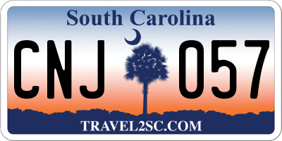SC license plate CNJ057