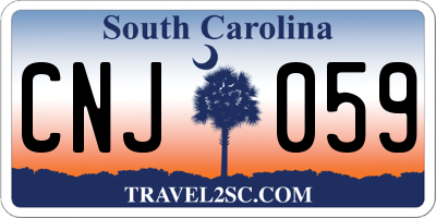 SC license plate CNJ059