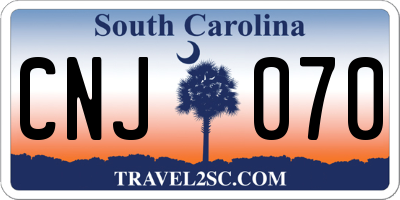 SC license plate CNJ070