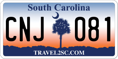 SC license plate CNJ081