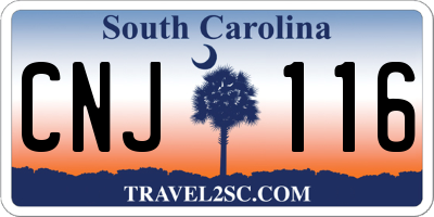 SC license plate CNJ116