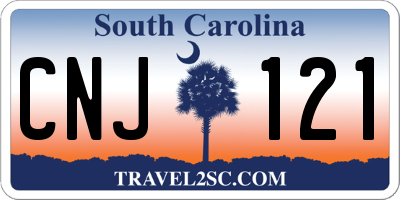 SC license plate CNJ121