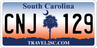 SC license plate CNJ129
