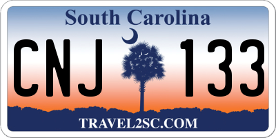 SC license plate CNJ133
