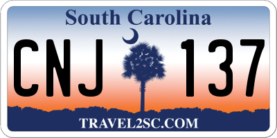 SC license plate CNJ137