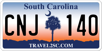 SC license plate CNJ140