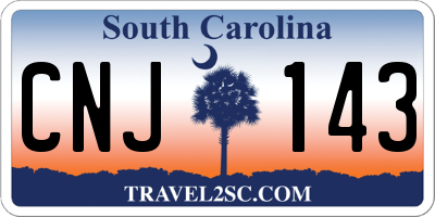 SC license plate CNJ143