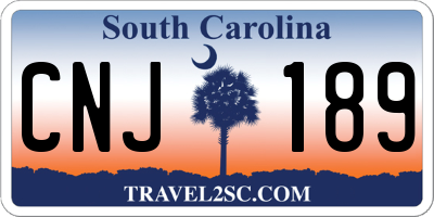 SC license plate CNJ189