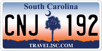 SC license plate CNJ192