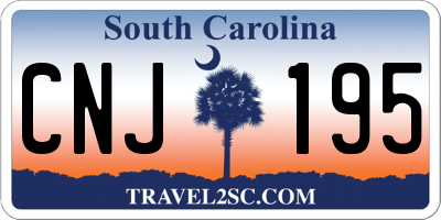 SC license plate CNJ195