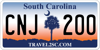 SC license plate CNJ200