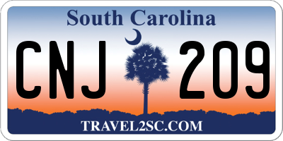 SC license plate CNJ209