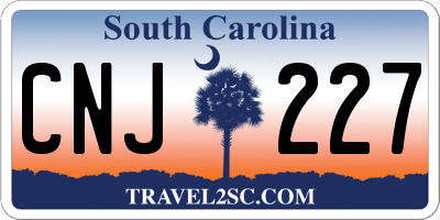 SC license plate CNJ227