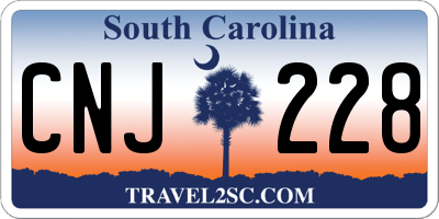 SC license plate CNJ228