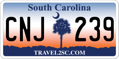 SC license plate CNJ239