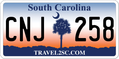 SC license plate CNJ258