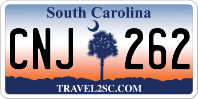 SC license plate CNJ262