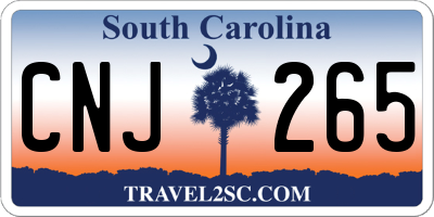 SC license plate CNJ265