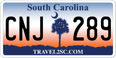 SC license plate CNJ289