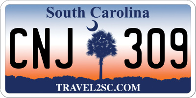 SC license plate CNJ309