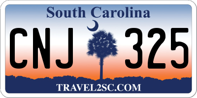 SC license plate CNJ325