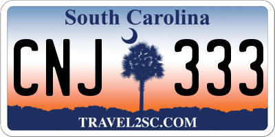 SC license plate CNJ333