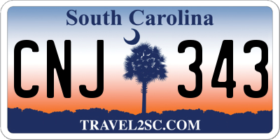 SC license plate CNJ343