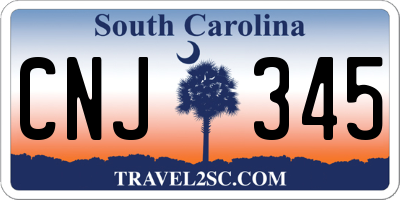 SC license plate CNJ345