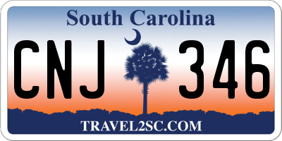 SC license plate CNJ346