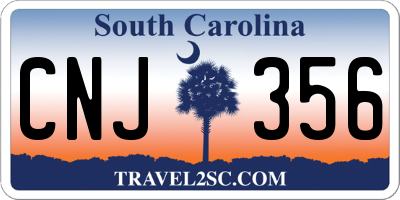 SC license plate CNJ356