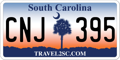 SC license plate CNJ395