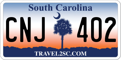 SC license plate CNJ402