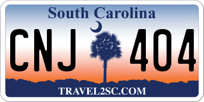 SC license plate CNJ404