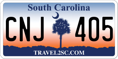 SC license plate CNJ405