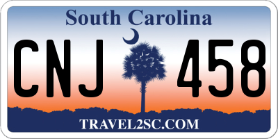 SC license plate CNJ458