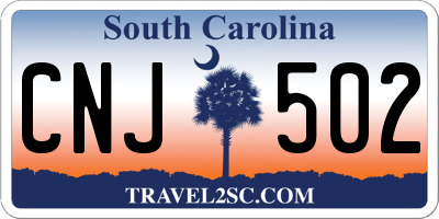 SC license plate CNJ502