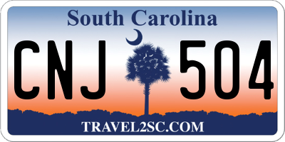 SC license plate CNJ504