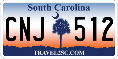 SC license plate CNJ512